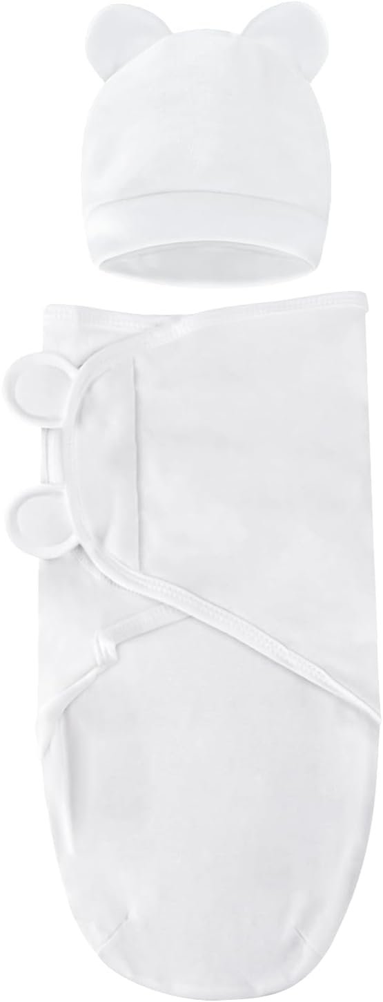 Baby Swaddle Sleep Sacks with Hats for 0-3 Months Baby Swaddle Blanket Wrap Newborn Swaddles Sack for Baby Boy Girl