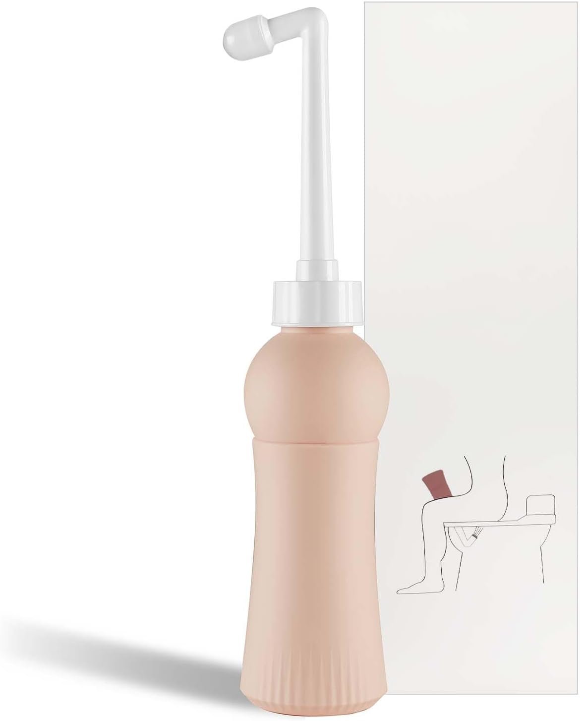 Portable Peri Bottle Postpartum Bidet for Personal Hygiene, 500ml (17.6oz) Large Capacity, Retractable Hose for Outdoor Travel & Toilet Use, Perineal Cleansing Recovery Care for Women