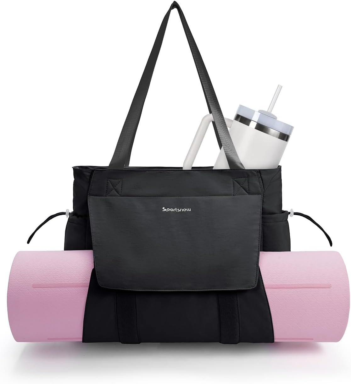 sportsnew Yoga Mat Bag Tote Yoga Gym Bags For Women Men with Waterproof Wet Pocket & Hook-and-loop, Quick Access Storage Yoga Mat Bag Carrier