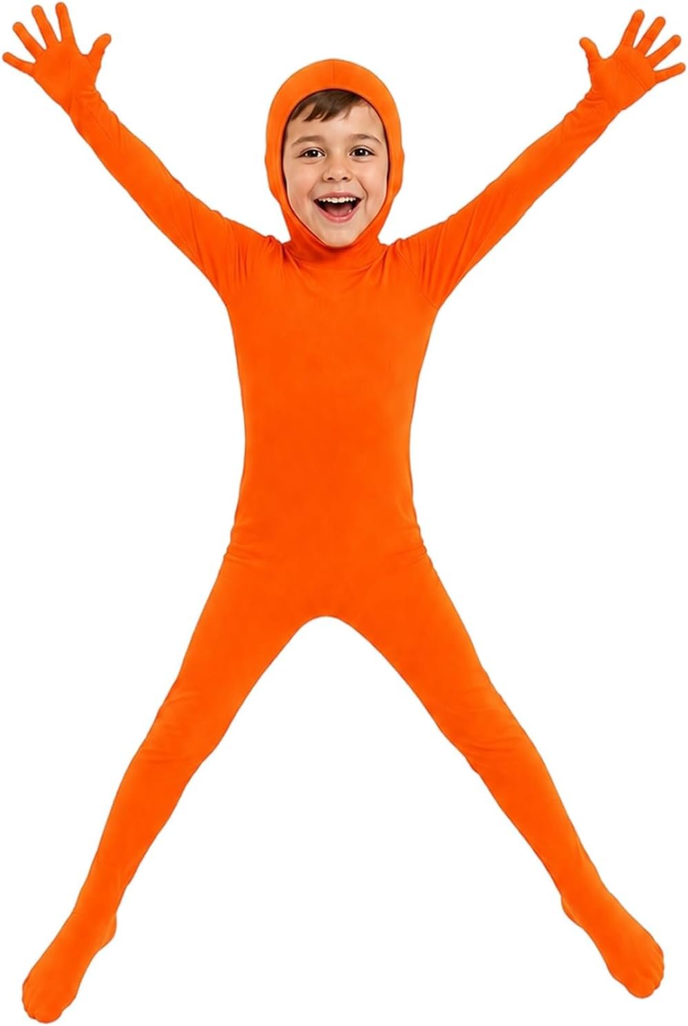 ATHX Kids High Stretch Spandex Halloween Cosplay Bodysuit Costume Open Face Unitard Child Full Body Skin Suit Zentai Suit