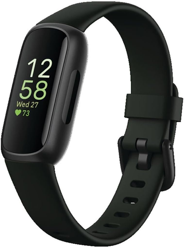 Fitbit Inspire 3 Health & Fitness Tracker with Stress Management, Workout Intensity, Sleep Tracking, 24/7 Heart Rate – 3-Month Google Health Premium Membership Included – Midnight Zen/Black