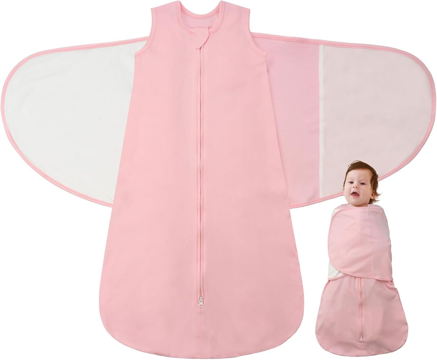 Baby Swaddle Sleep Sack, 1.0 Tog New-Parent-Friendly Swaddle for Newborns & infant 0-6 Months Baby Wearable Blanket Reduce Startle Reflex, Newborn Boys Girls Registry Essentials