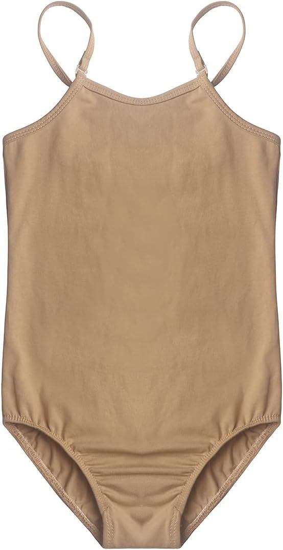 EQSJIU Girls Ballet Leotard Nude Camisole Seamless Dance Undergarment with Adjustable Straps Gymnastics Leotards 2-12 Years