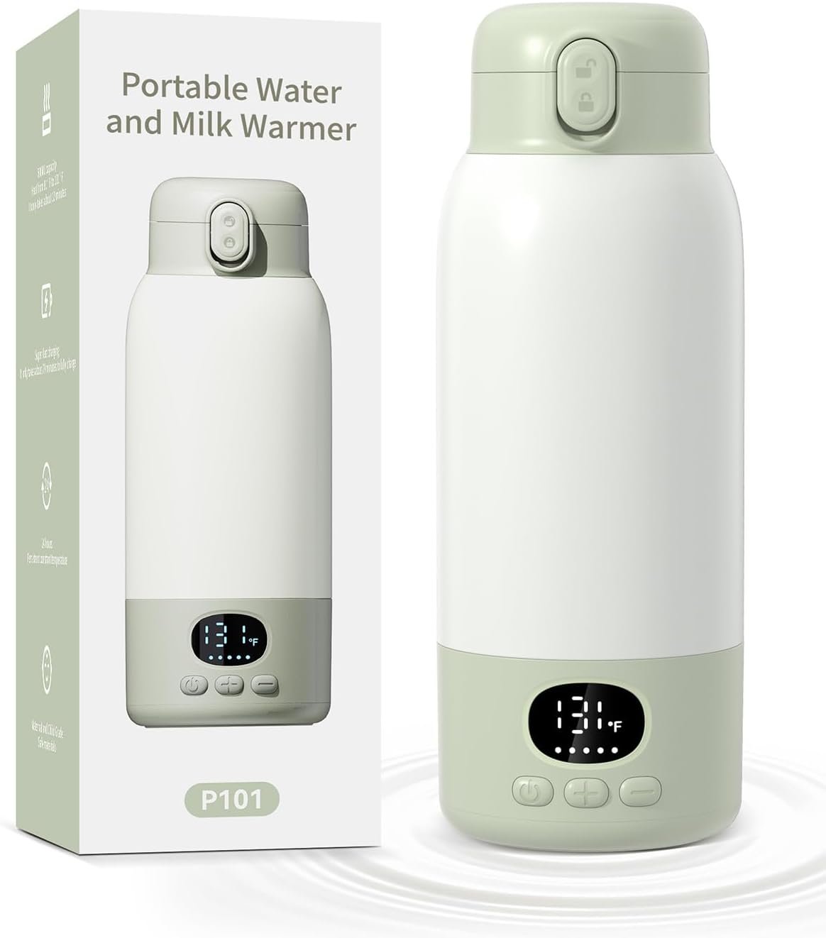 SORUTO Portable Bottle Warmer for Travel, 45W Fast Charging Milk Warmer with 17oz Large Capacity, Fast Heating Breast Milk Warmer, Long Battery Life, Precise Temp Control for Car, Outdoor