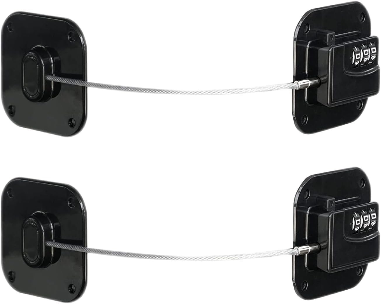 Child Safety Cabinet Locks, Fridge Lock with Combination, Closet Locks,Cabinet Lock(Black 2Pcs)