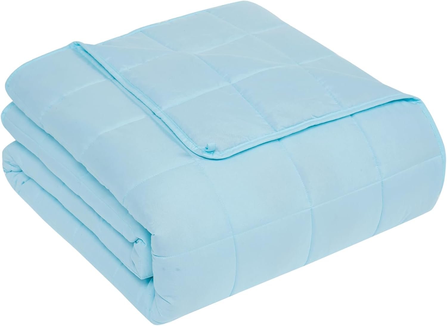 CuteKing Weighted Blanket for Adults: Weighted Blanket with Premium Glass Beads – Breathable Heavy Blanket for Comfort Sleep – Thick Blanket for Adult All Season (15lbs, 48″x72″, Light Blue)