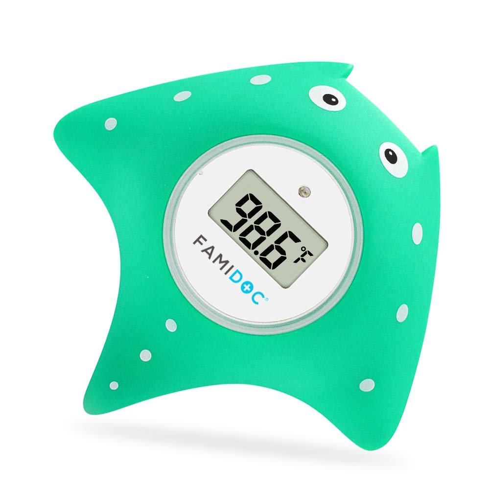 Baby Bath and Room Thermometer – Famidoc FDTH-V0-22 New Upgraded Sensor Technology for Baby Health Bath Tub Thermometer Floating Toy (Blue)