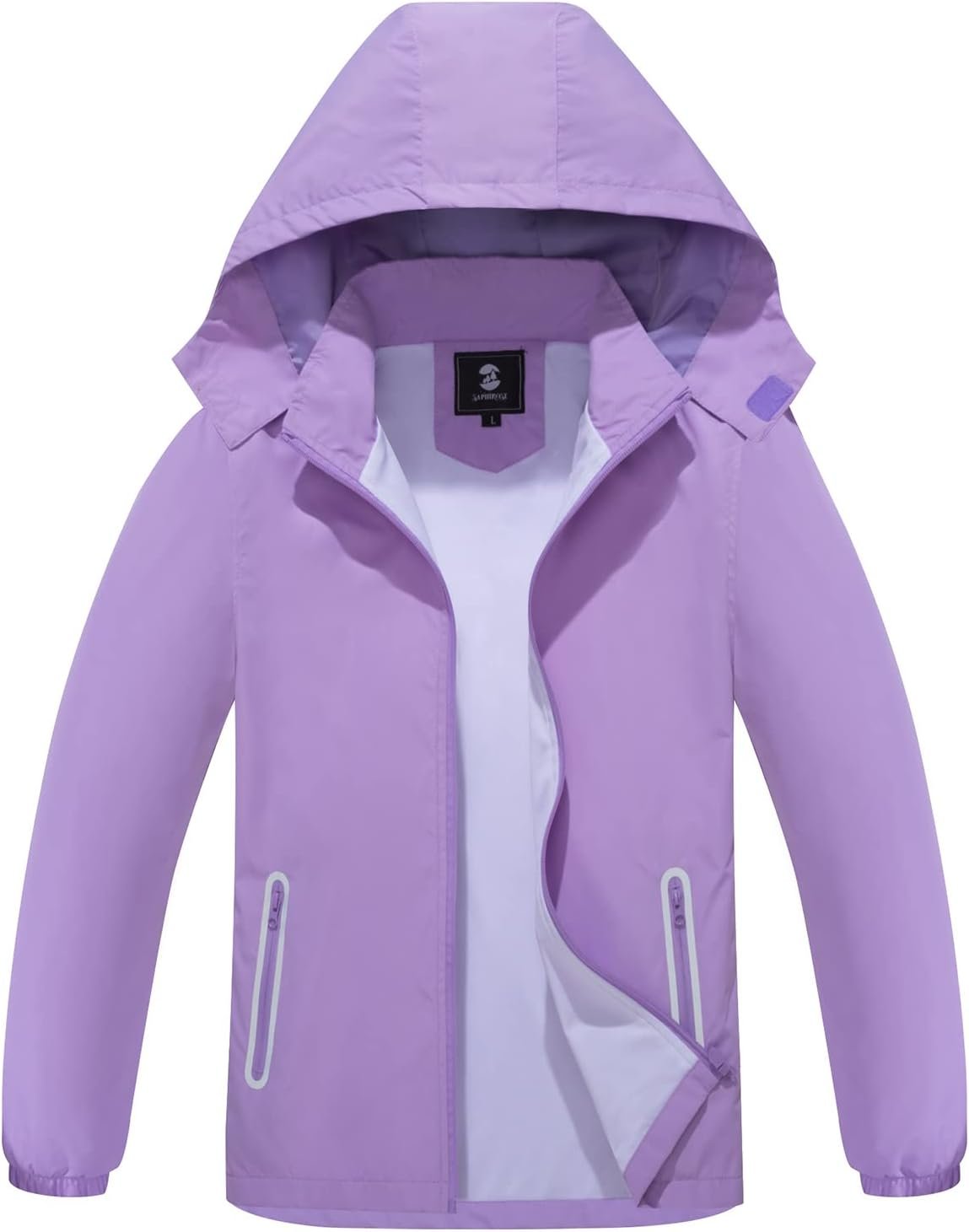 SaphiRose Kids Rain Jacket Waterproof Raincoat Mesh Lined Rain Coat with Removable Hood for Boys Girls