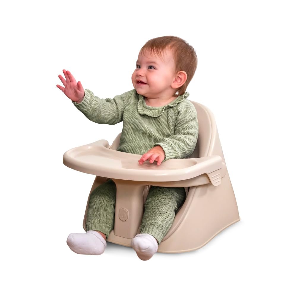 Boppy Proper Posture Floor & Booster Seat – Ergonomic Infant Seat and Toddler Seat with Removable Washable Tray and Back Support for 4-36 Months – Oatmeal
