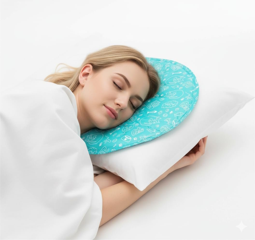 Cooling Gel Pad for Sleep – No Refrigeration Needed | Instant Relief for Hot Flashes, Night Sweats, Headaches & Muscle Pain | Dual-Sided Comfort Pillow Cooler for Adults, Kids & Pets