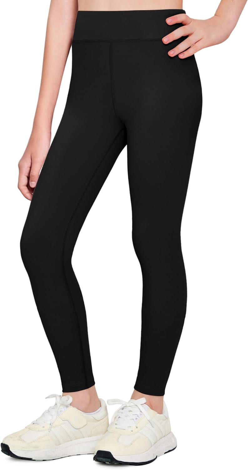 Zaclotre Girls Athletic Leggings Kids High Waisted Activewear Dance Workout Running Yoga Pants