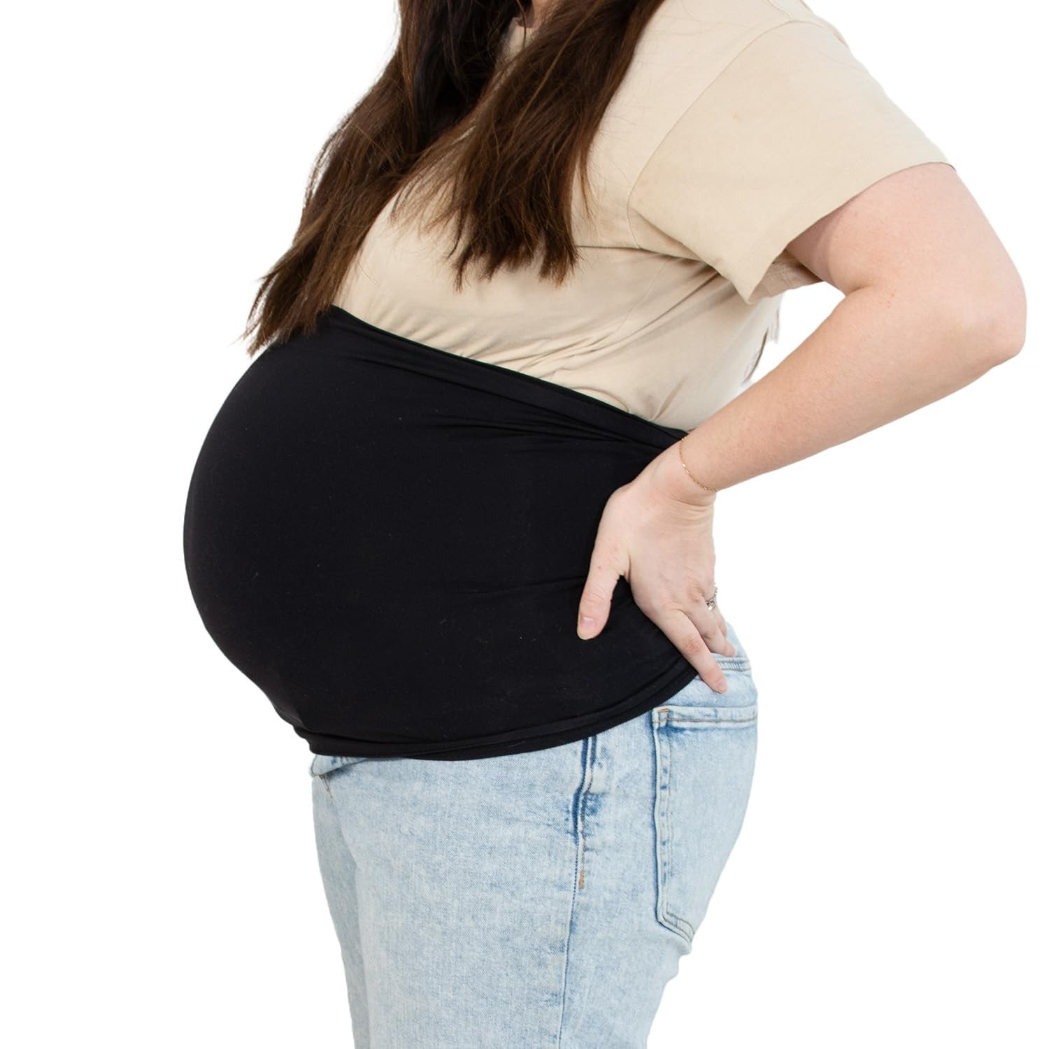 The Peanutshell Maternity Belly Band – Pregnancy Bands for Pregnant Women & Lower Back Support – Pants Extender & Belly Holder Belt for Pregnant Women – Comfortable, Adjustable Accessories (S/M)