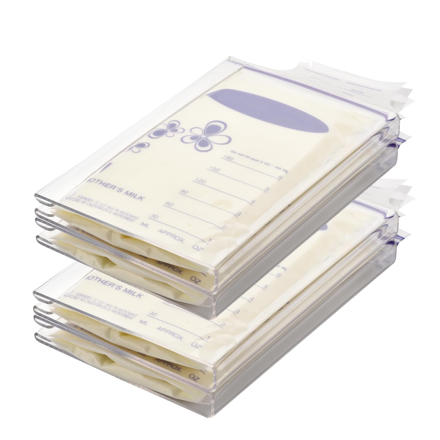 Ugotfeels 4-Pack Freeze Flat Breast Milk Storage Bag |Breastmilk Freezer Flattener Kit Make Mother’s Milk Bags Organizer Even to Save Refrigerator Space | Fit 3 4 5 6oz, 6.3″x3.66″x0.78″in