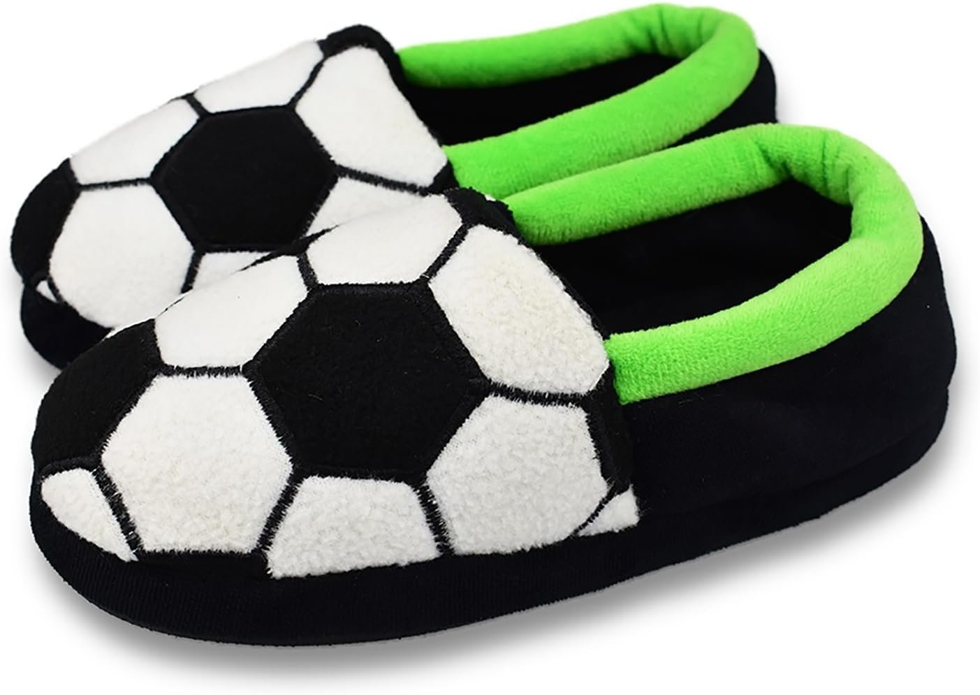 Little Kids Big Boys Warm Slippers with Soft Memory Foam Slip-on Indoor Football Slippers