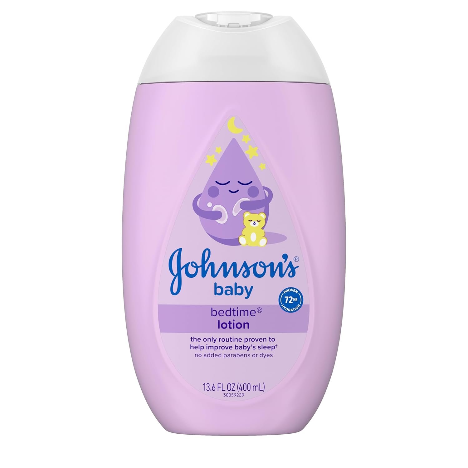 Johnson’s Moisturizing Bedtime Baby Lotion with Coconut Oil & NaturalCalm Aromas to Help Relax Baby, Hypoallergenic & Free of Parabens, Phthalates & Dyes, Mild Baby Skin Care, 13.6 fl. oz