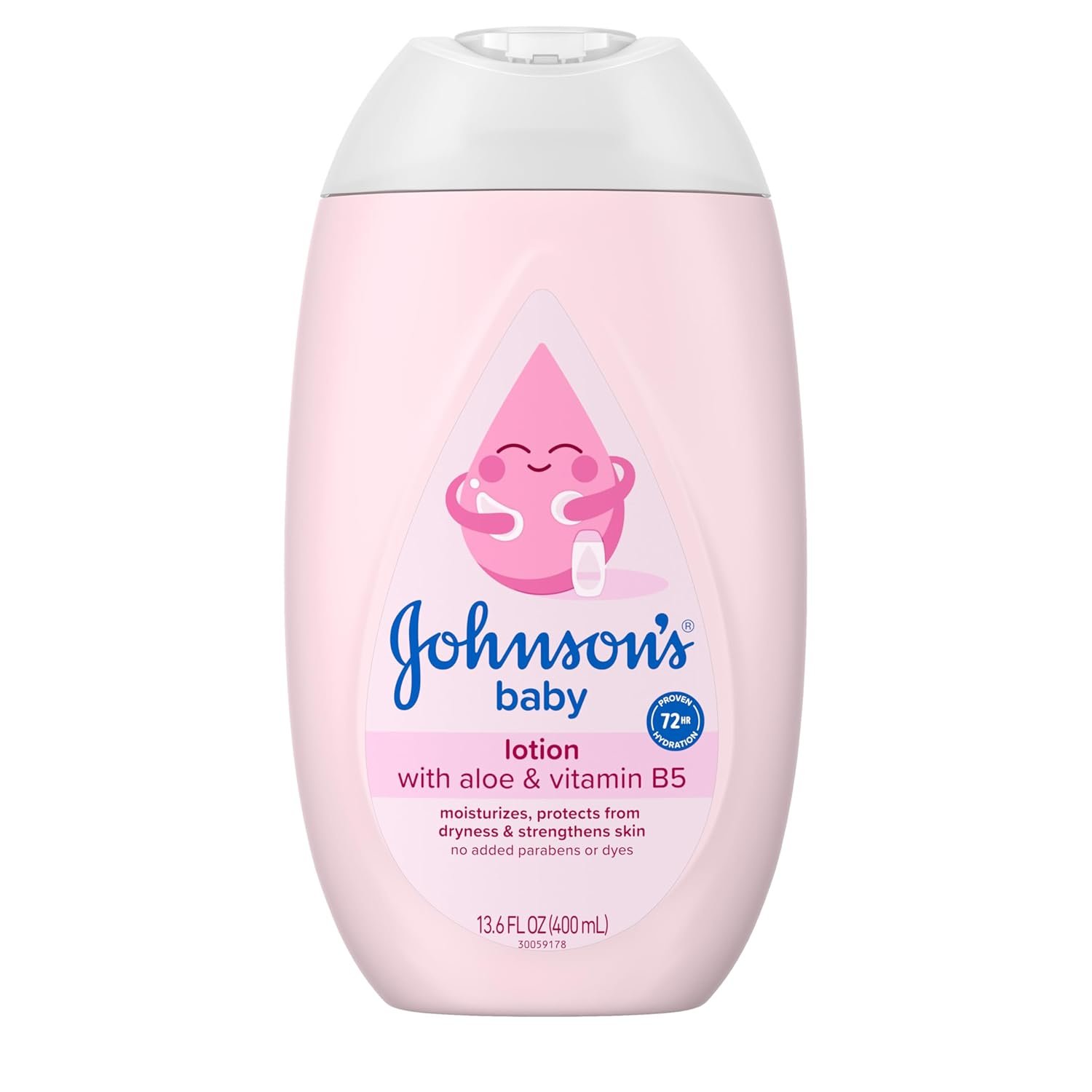 Johnson’s Baby Lotion with Coconut Oil, Aloe Vera & Vitamin B5, 72 HR Hydration, Skin Moisturizer, Hypoallergenic, Newborn Safe, Protects From Dryness & Strengthens Skin, Baby Essentials, 13.6 fl. oz