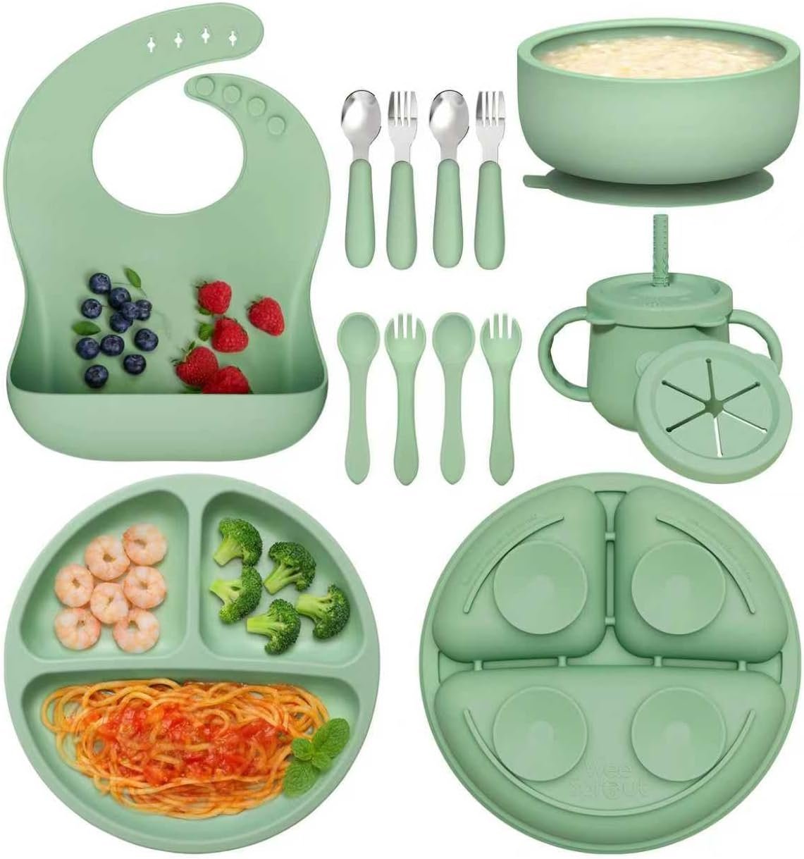 13 PCS Baby Feeding Set Green