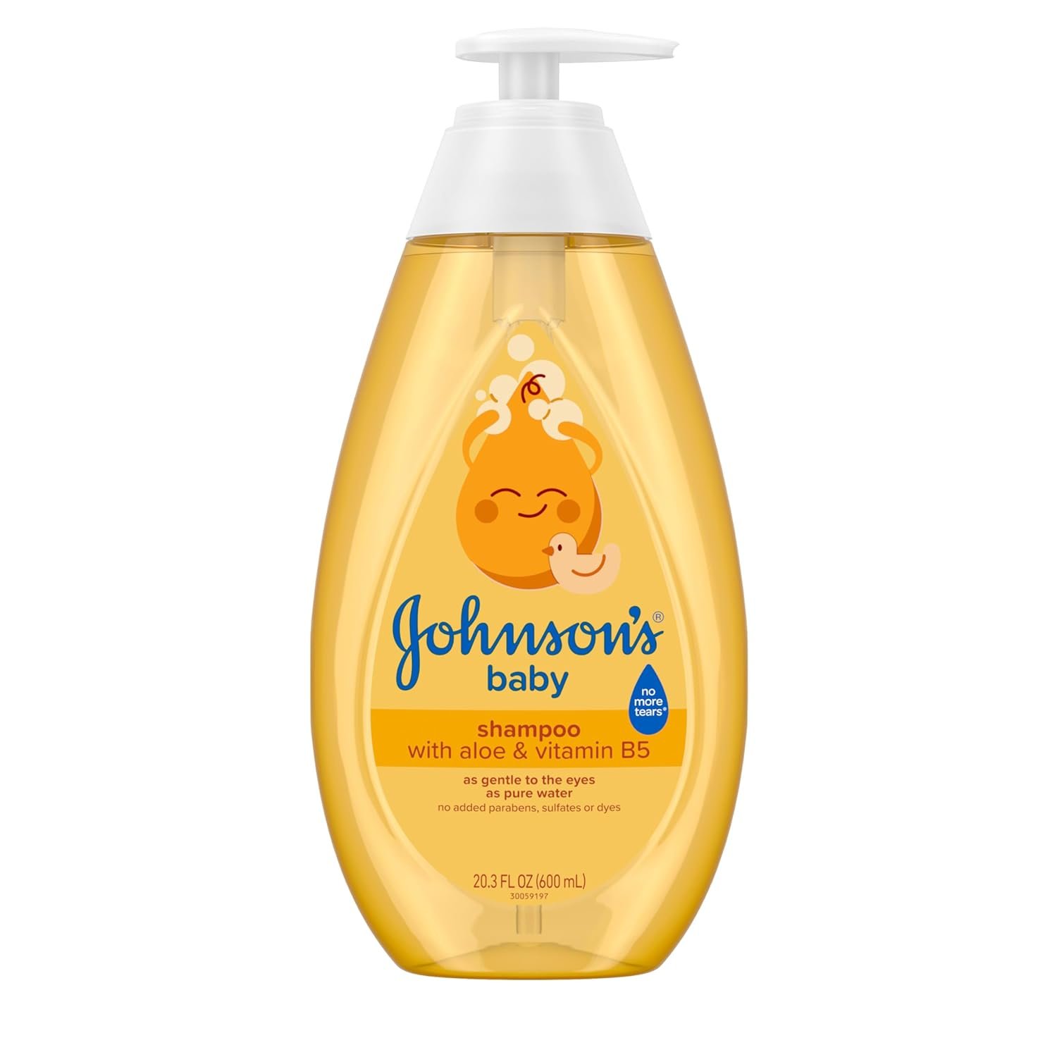 Johnson’s Baby Shampoo with Aloe Vera & Vitamin B5, Tear Free, Newborn Essentials, No added Parabens & Sulfates, Hypoallergenic, Baby Essentials, 20.3 fl. oz