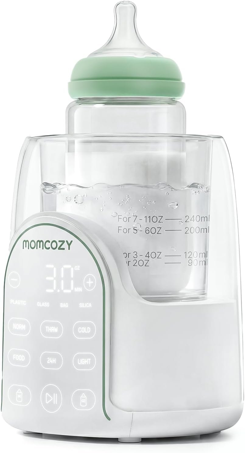 Momcozy NightPro Bottle Warmer for Baby Breast Milk, Built-in Night Light, BPA-Free Tritan, Fullest Nutrients Preserved with Fast & Even Water Bath Warm, Newborn Breastfeeding Essentials Gift for Mom