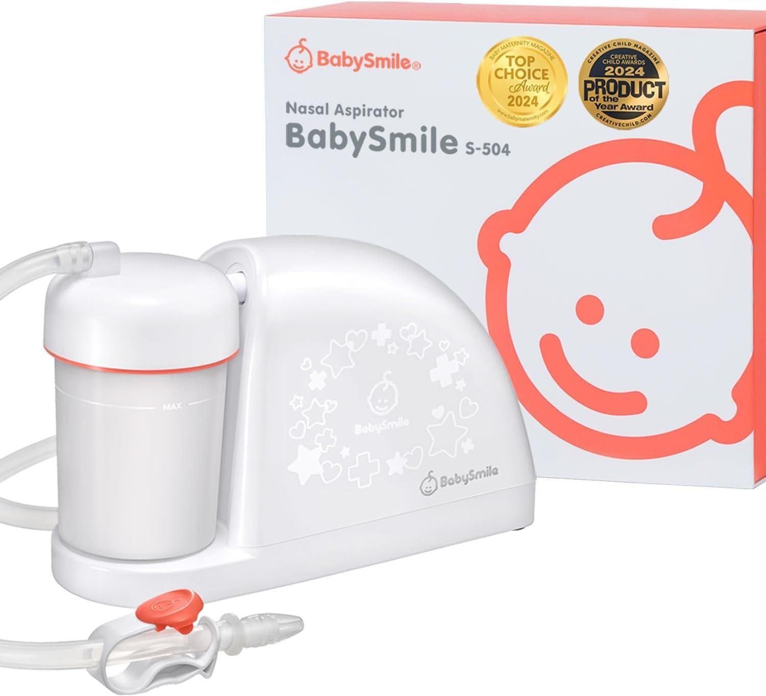 BabySmile – Baby Nasal Aspirator for S-504 Models | BPA-Free Electric Nose Cleaner for Mucus, Snot & Boogers | Simple Controls & Easy-to-Clean Parts | Infant & Toddler Nose Care