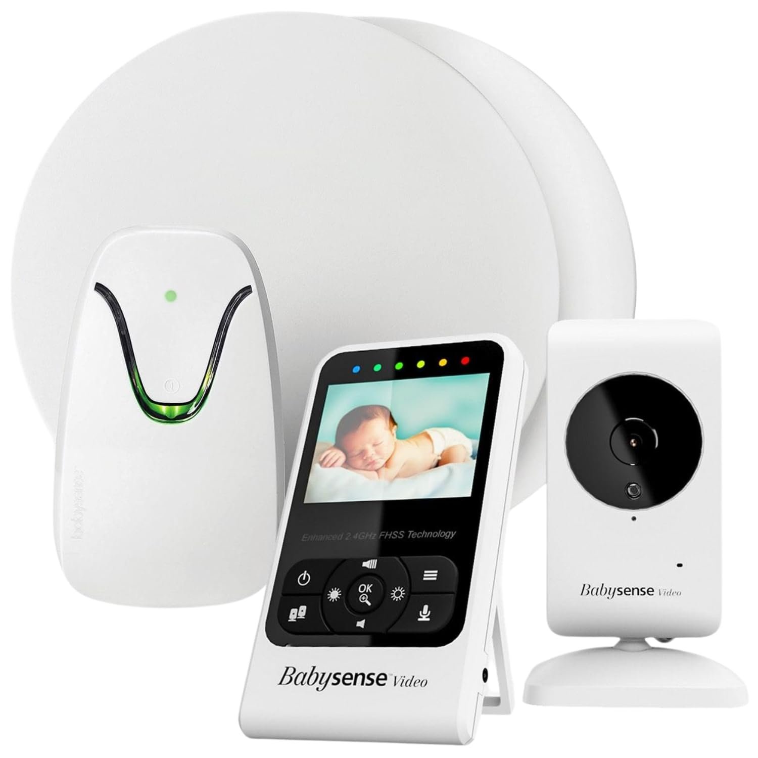 Babysense Video & Breathing Movement Monitor – FSA Video Baby Monitor with Breathing Motion Detection & Alerts Bundle Pack – Video Monitor V24R with Babysense 7 Under-The-Mattress Sleep Monitor