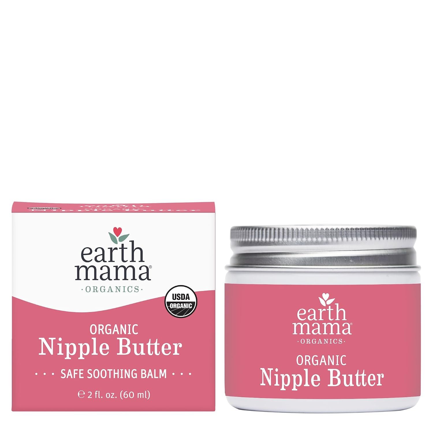 Earth Mama Organic Nipple Butter – 2 fl oz – Lanolin-Free Nipple Cream – Safe, Soothing Balm for Breastfeeding – Postpartum Essentials for Nursing