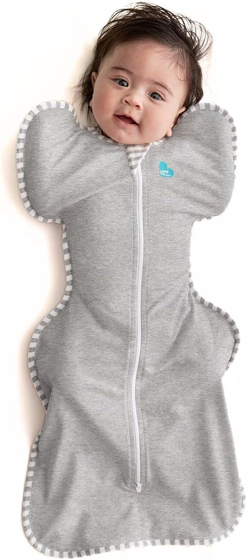 Love to Dream Swaddle Up, Gray, Newborn, 5-8.5 Lbs., Dramatically Better Sleep, Allow Baby to Sleep in Their Preferred Arms Up Position for Self-Soothing, Secure Fit Calms Startle Reflex