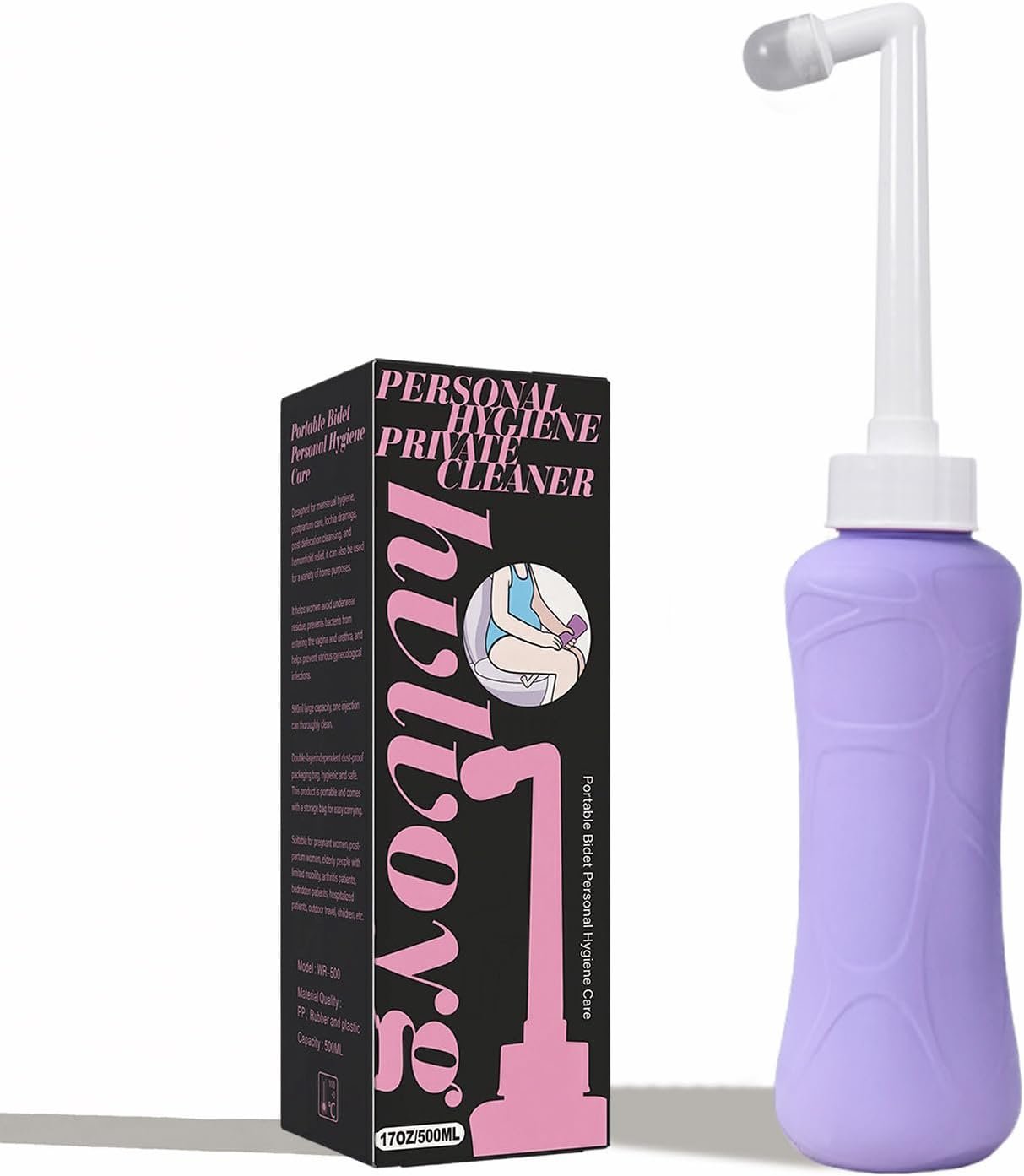 17oz Upside Down Peri Bottle for Postpartum, Large Capacity Portable Bidet, Perineal Bottle, Postpartum Essential, Surgery Toilet Aids Tools, Feminine Hygiene Care, Ideal for Post-Toilet Cleaning