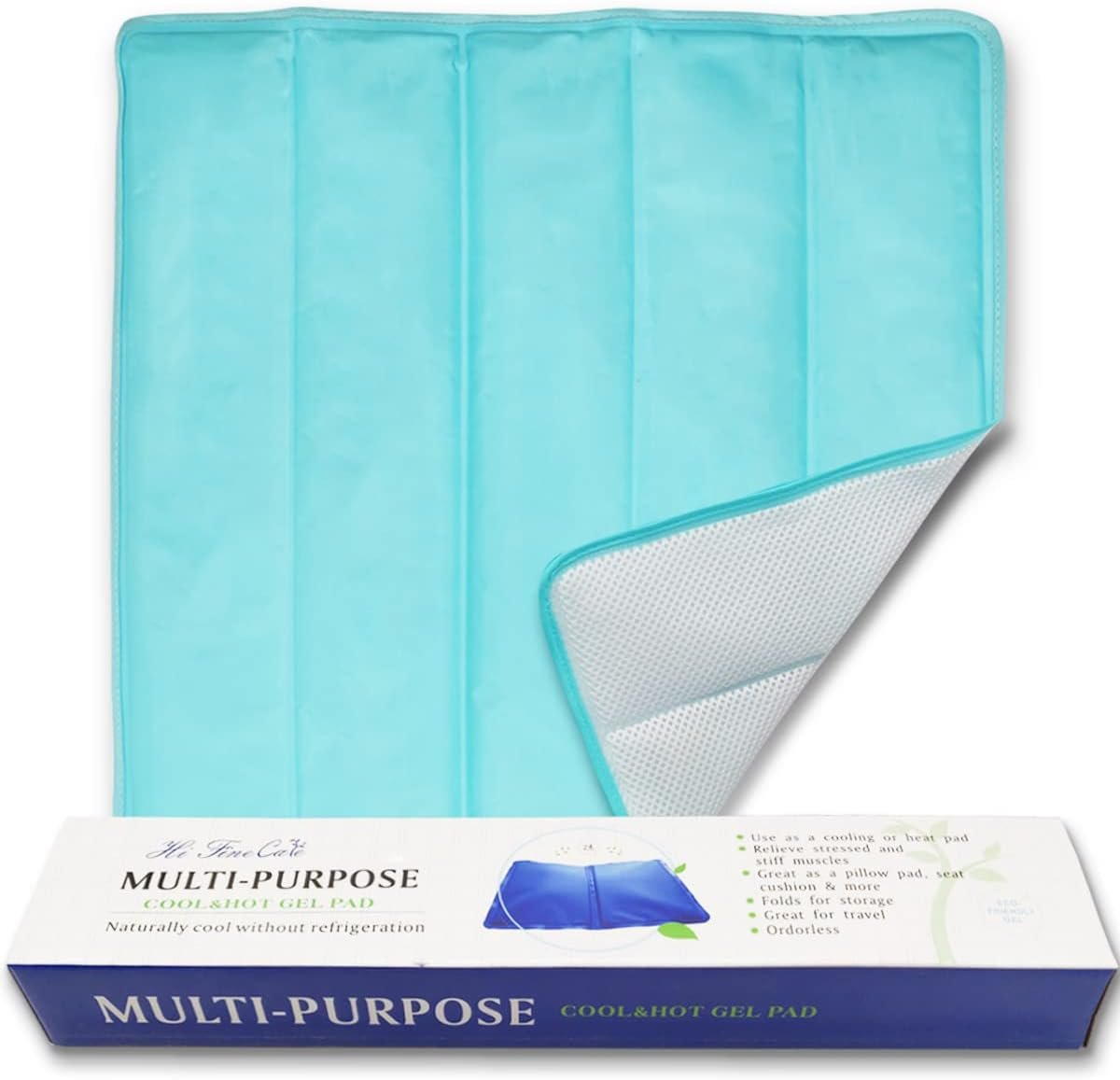 Ice Cooling Mat, Gel Cooling Cold Mat Pain Relief, Injuries Mesh Fabric Hot Cold Therapy Pack for Back, Shoulder, Knee, Belly Green 18in×18in (Green)