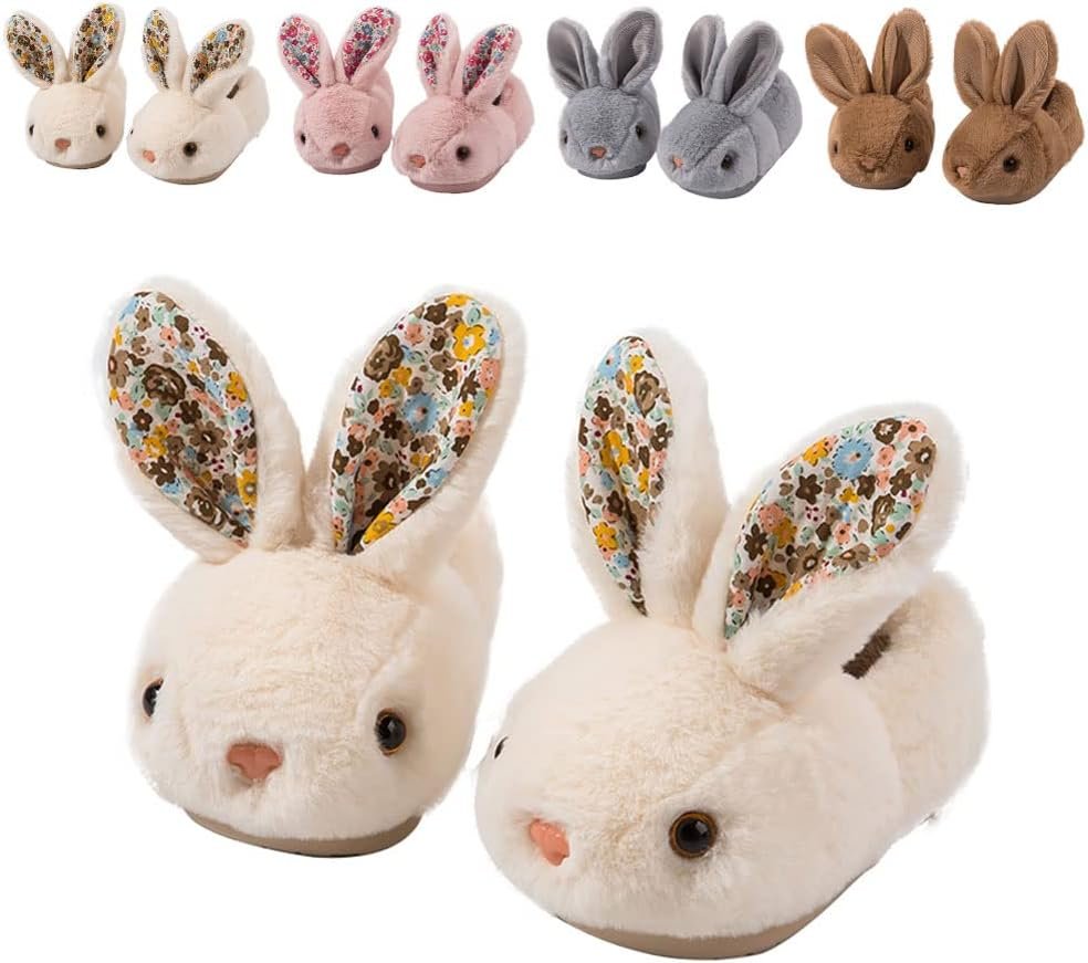 Toddler Rabbit Winter Slippers – Soft Plush Indoor Bunny Slippers for Girls & Boys