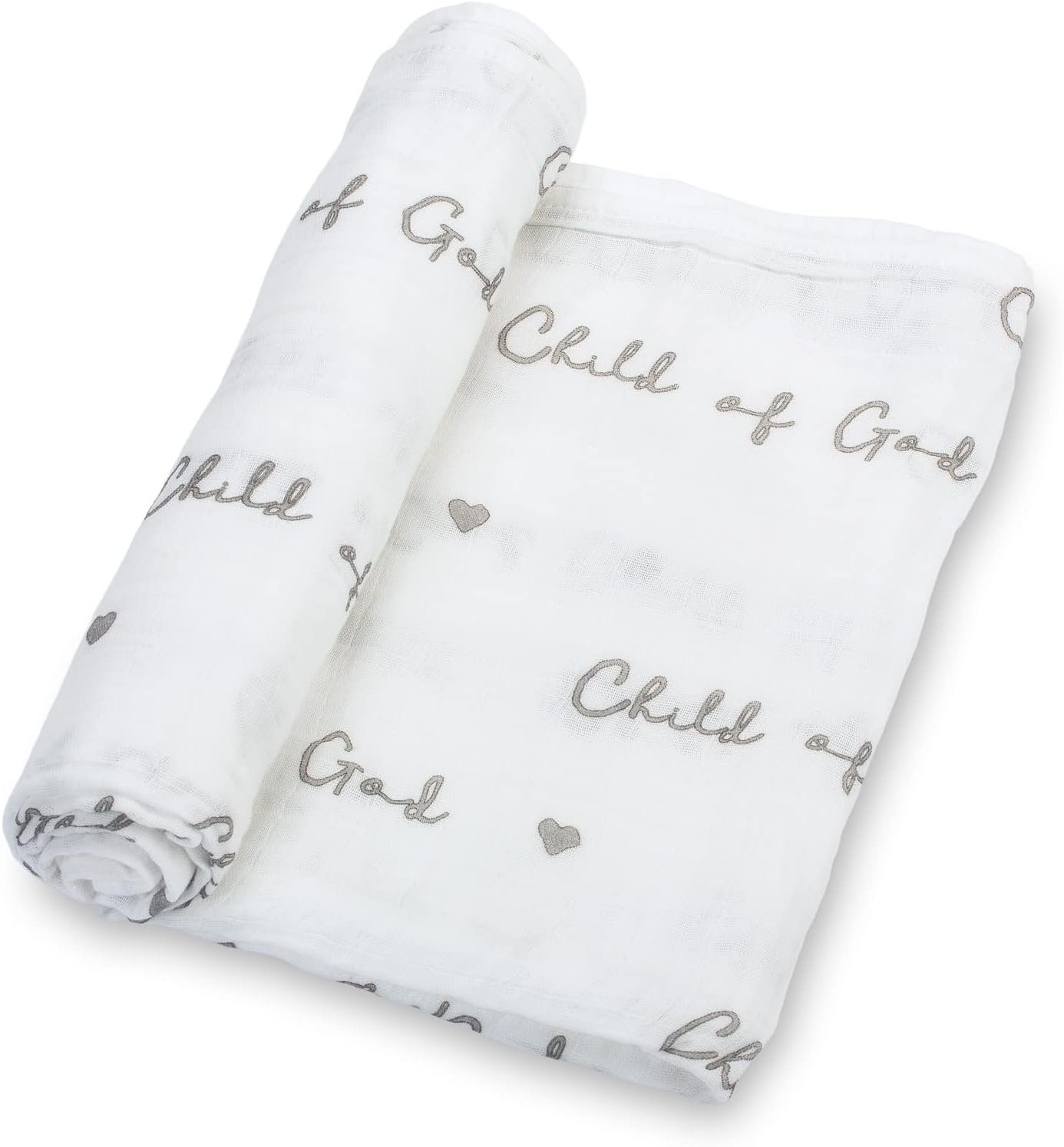 LollyBanks Baby Swaddle Blanket, 100% Cotton Muslin Blankets for Boys and Girls, 47 x 47 Inches Soft and Breathable Newborn Swaddle, Gentle Baby Wrap Swaddle, Registry (Child of God Print)