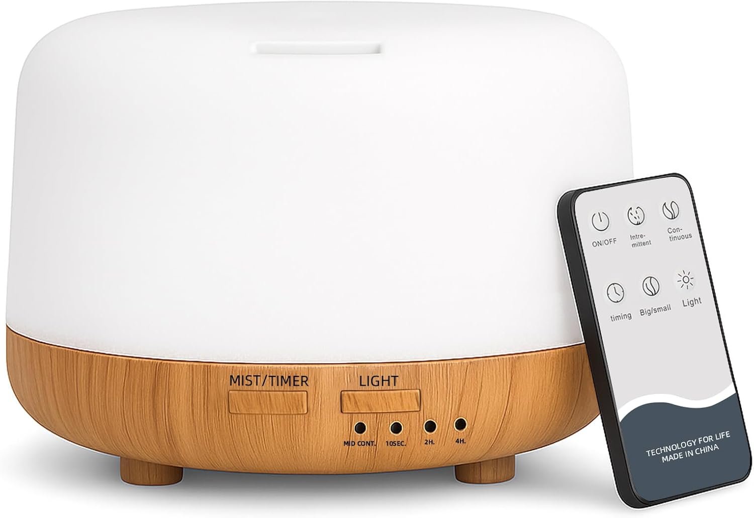 SPLITSKY Aromatherapy Essential Oil Home Diffuser with Remote Control, 300ML Large Room Cool Mist Air Humidifier, 8 Hours Quiet Operation, Timer, 7 Colors LED Night Night，Suitable Home,Yoga.