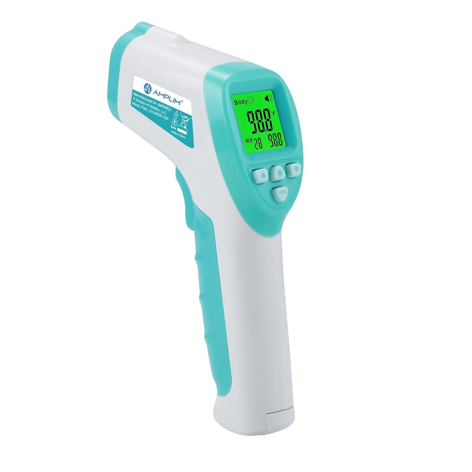 No-Touch Forehead Thermometer for Adults, Kids, and Infants: Digital Temporal Touchless Medical Grade Thermometer with LCD Display, Registry Must Have for Body Fever Temperatures, Blue