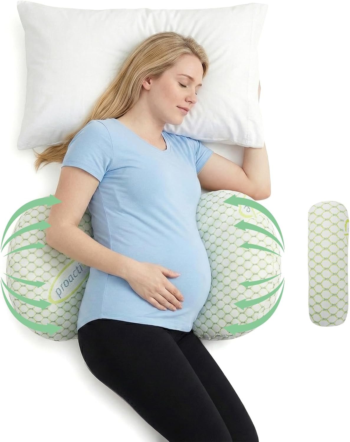 Pregnancy Pillows for Sleeping, Pregnancy Wedge Pillow for Side Sleeping, Pillow Support for Belly, Back and Hips Relief, Breathable and Adjustable W-Shaped Pillows for Pregnant Women