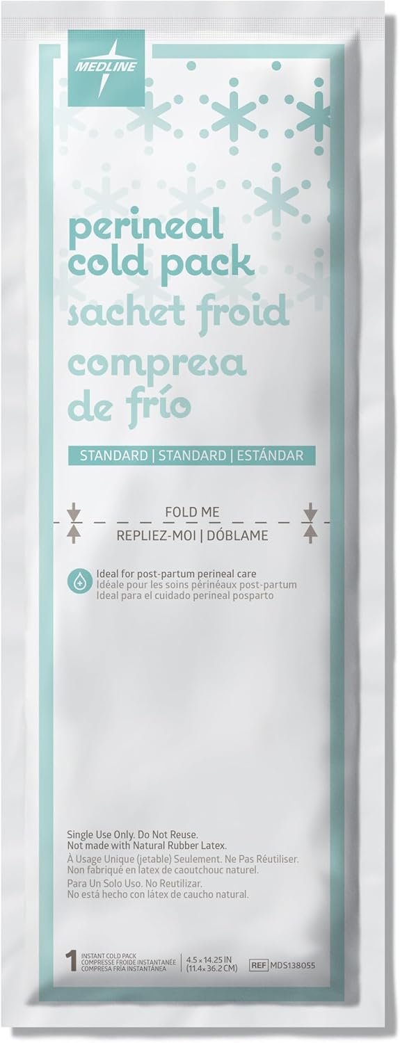 Medline Standard-Absorption Perineal OB Cold Packs, 4.5″ x 14.25″, 24 Count