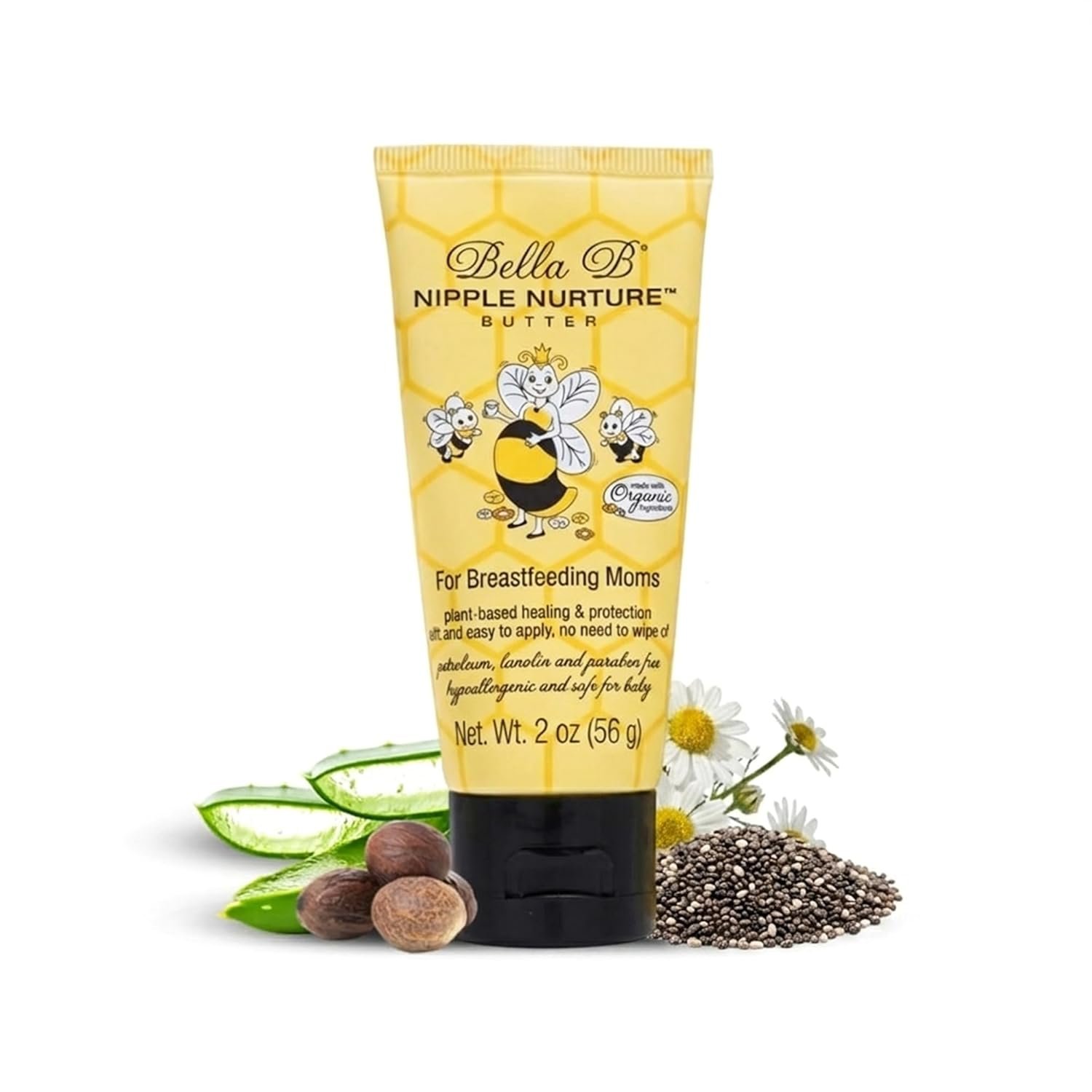 Bella B Nurturing oz – Organic Nipple Cream For Breastfeeding – Natural Nipple Cream For Breastfeeding Organic, Nipple Butter, Fragrance Free, 2 Ounce