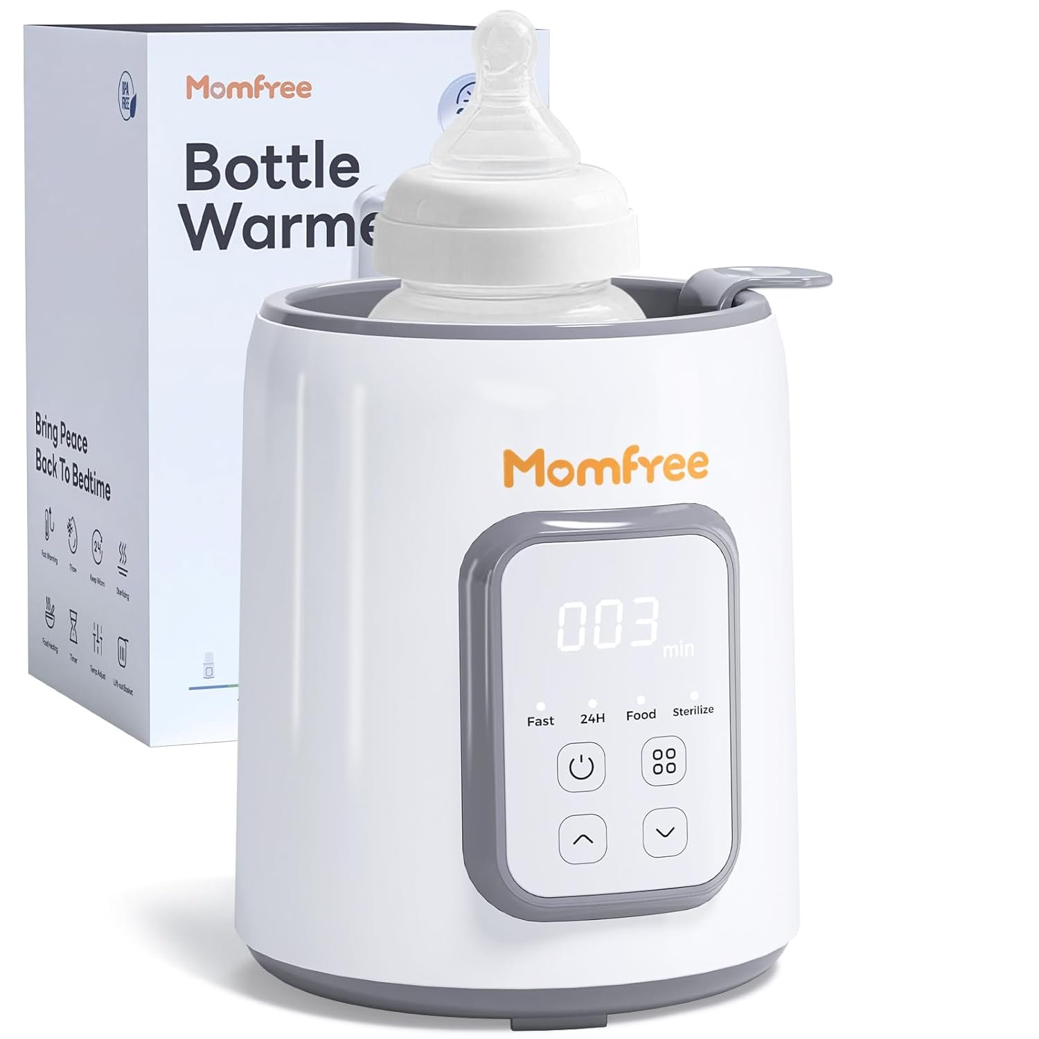 Bottle Warmer, 8-in-1 Fast Baby Bottle Warmer, Grey | for Breastmilk and Formula, Accurate Temperature Control, Automatic Shut-Off, Multifunctional for All Bottles