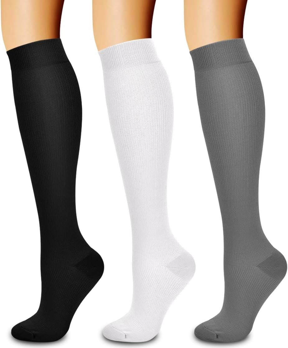 Laite Hebe 3 Pack Medical Compression Sock-Compression Sock For Women and Men Circulation -Best for Running,Nursing,Athletic Sports