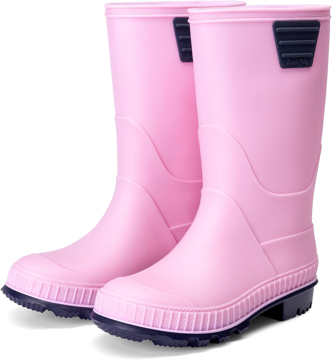 DREAM PAIRS Kids Rain Boots Easy-On Lightweight Non-Slip Outsole for Boys & Girls Outdoor Rainy Day Play
