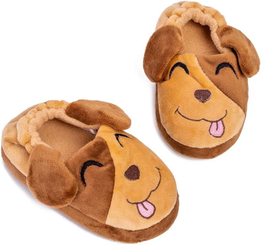 Toddler Boys Slippers Cartoon Cute Animals Plush Warm Home Shoes