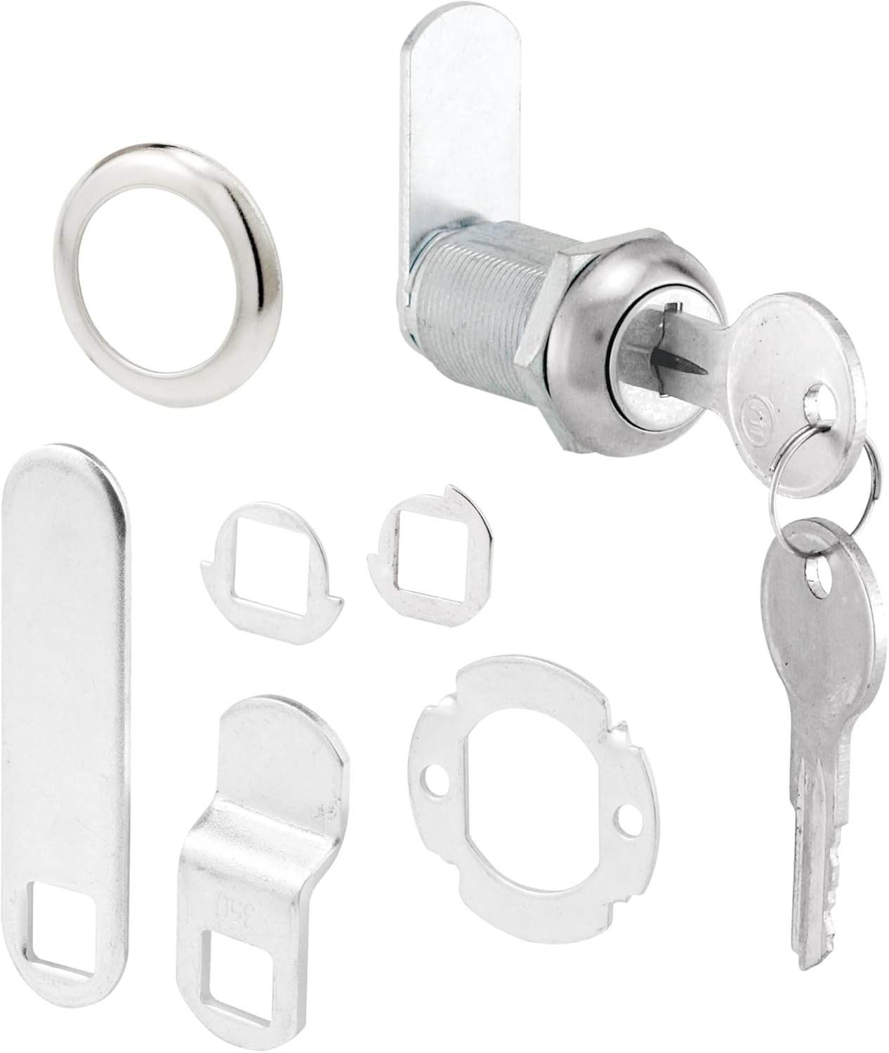Prime-Line U 9945 Drawer and Cabinet Lock Secure Important Files and Drawers, 1 1/8 In., Diecast Stainless Steel, Fits on 13/16 In. Max Panel Thickness, Single Pack
