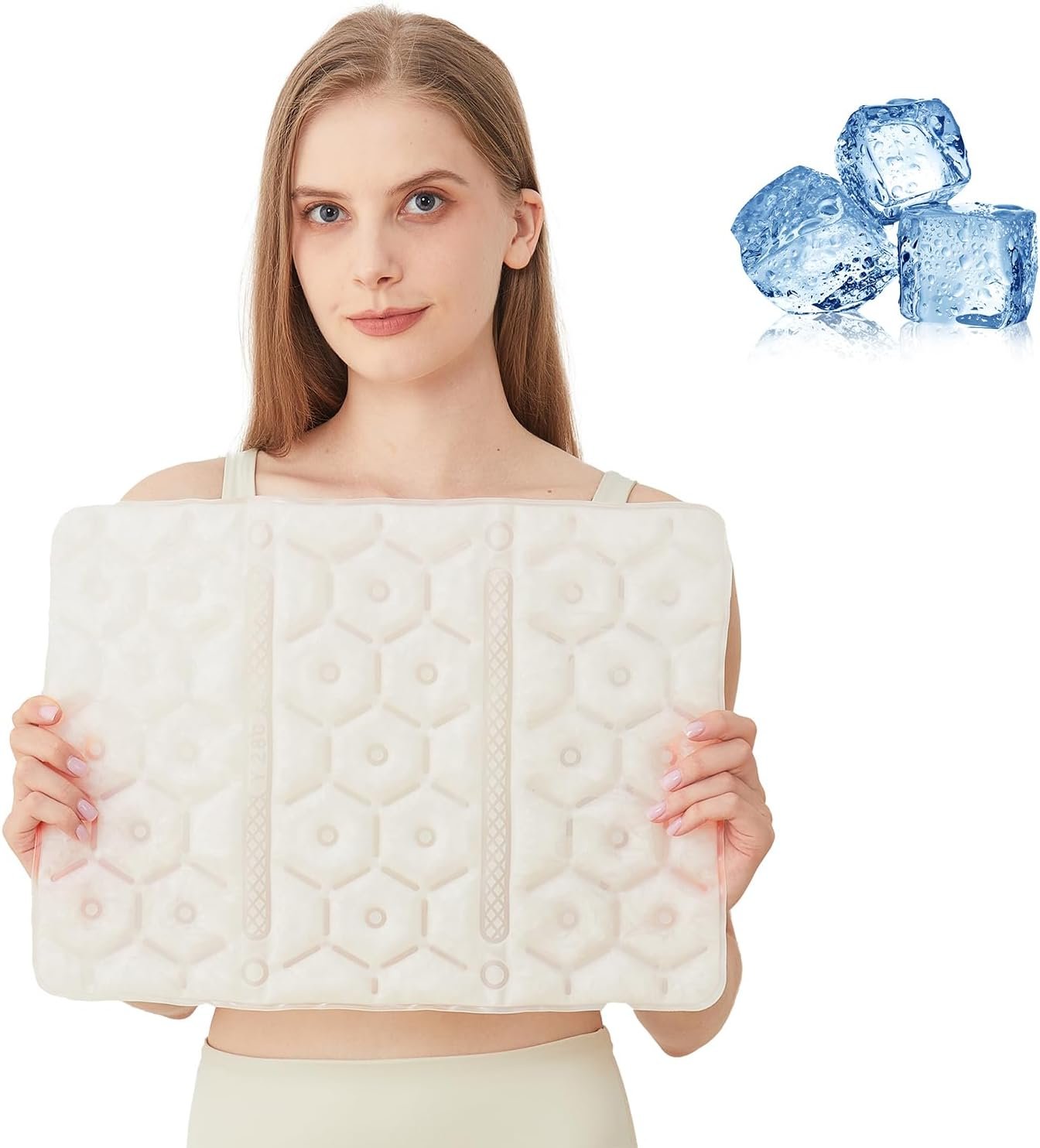 PCM Cooling Pad, No-Condensation Cold Pack for Hip, Back – Cooling Pad for Bed, Cooling Seat Cushion, Cooling Mat 16 X 11.8 Inch for Indoor/Outdoor Use – Reusable, Natural Freezing Below 28°C/82.4°F