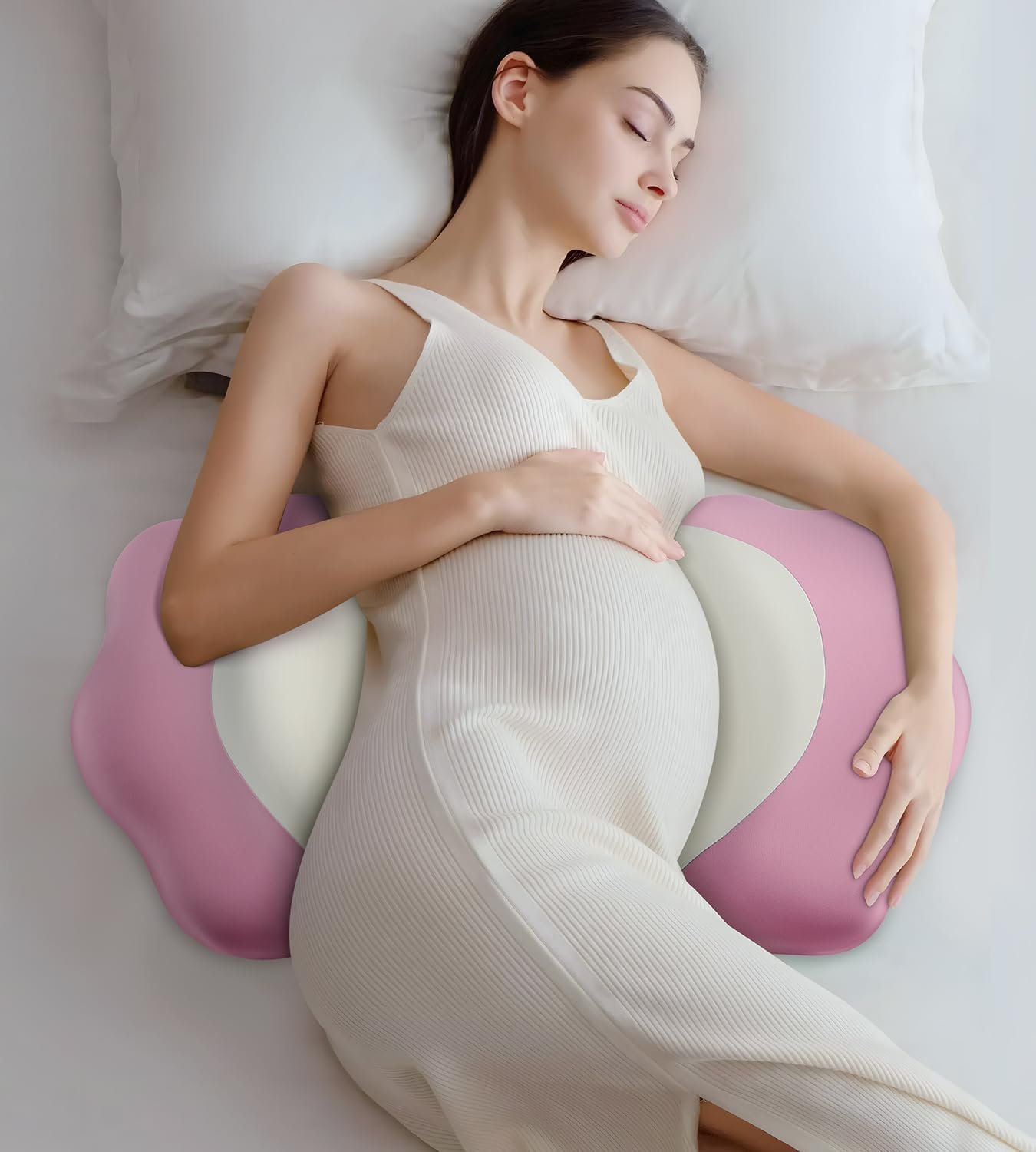 Memory Foam Maternity Pillow for Sleeping, Pregnancy Pillows Support for Back Belly HIPS, Adjustable Travel Wedge Pillow for Pregnant Women, Side Spleeping Pregnant Pillows with Pillowcase