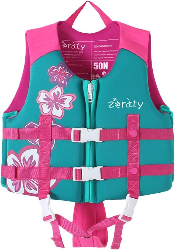Zeraty Toddler Swim Vest Neoprene Kids Float Jacket Swimming Aid for Children Girls and Boys 20-30-40-50-60-70-80Lbs with Dual Adjustable Safety Straps