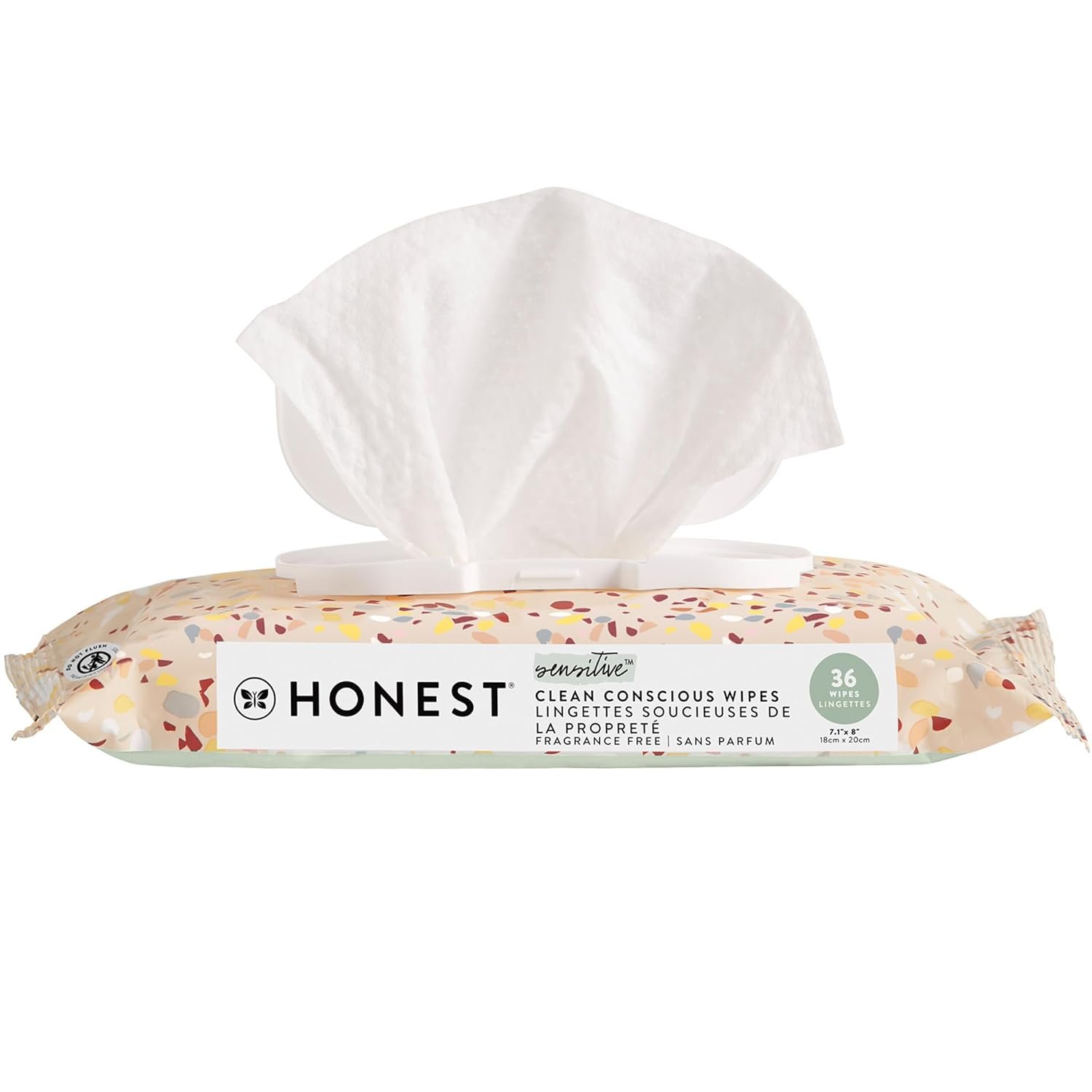 The Honest Company Hypoallergenic Multi-Use Baby Wipes for Sensitive Baby Skin, Terrazzo, 36 Count