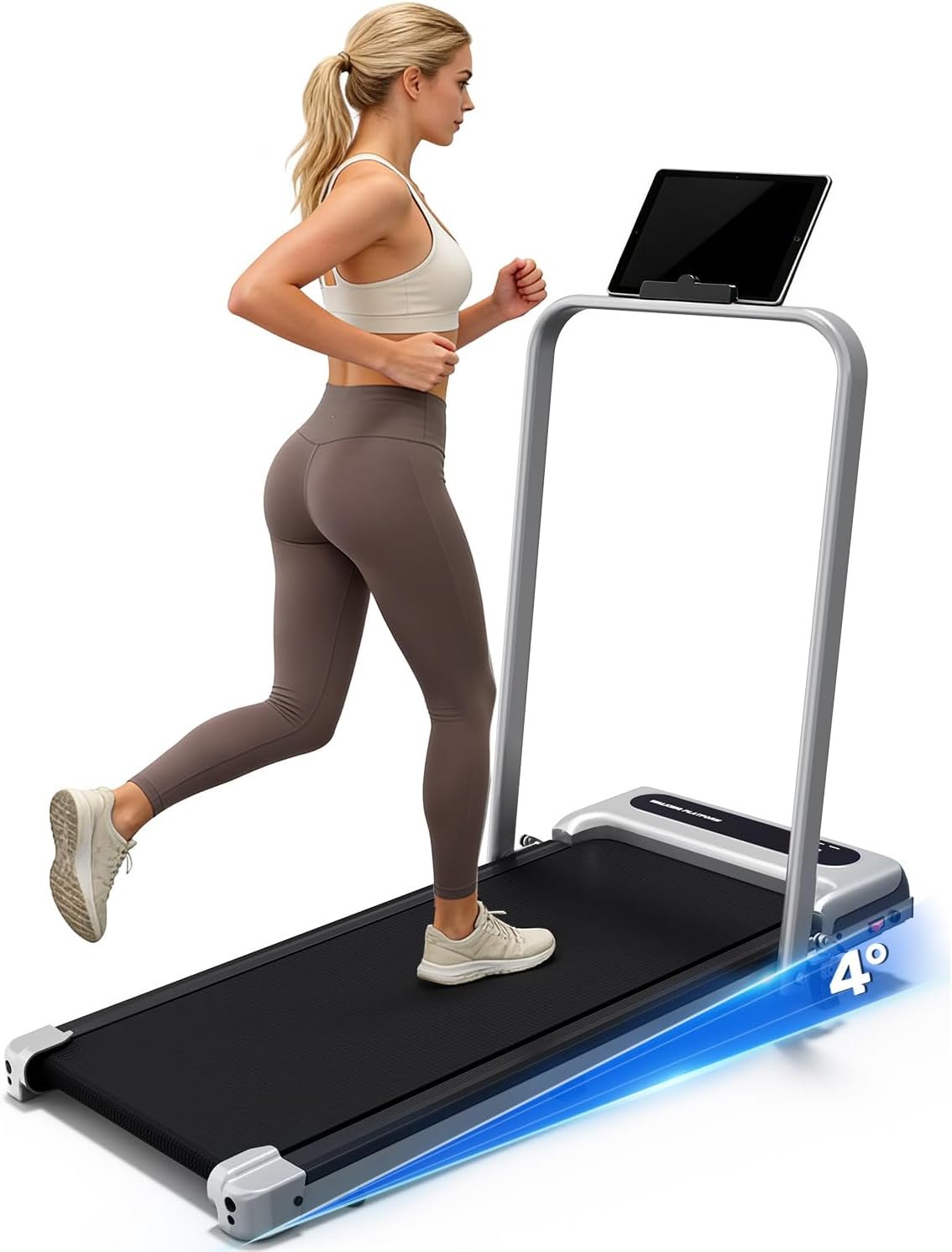 Yagud Walking Pad, Walking Pad Treadmill for Home Office, Portable Under Desk Treadmill with Remote Control and LED Display, Walking Jogging Running Machine