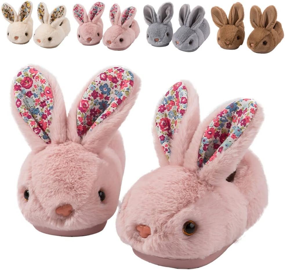 Toddler Rabbit Winter Slippers – Soft Plush Indoor Bunny Slippers for Girls & Boys