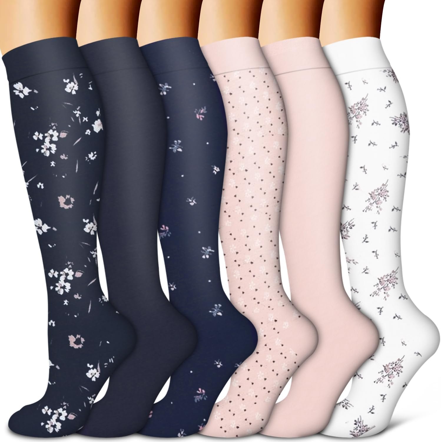 Copper Compression Socks for Women & Men (6 pairs) – Best Support for Nurses, Running, Hiking, Recovery