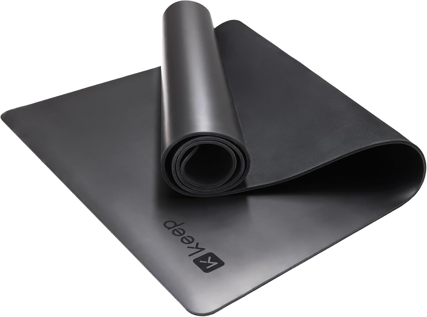 KEEP Rubber Yoga Mat – Professional Sweat Absorbent PU & Natural Rubber. Non Slip Workout Mats for Women & Men, 5mm Thick, 72″x26″ Extra Long Wide Pad for Hot Yoga, Pilates, HIIT, Home Gym – Strap Included