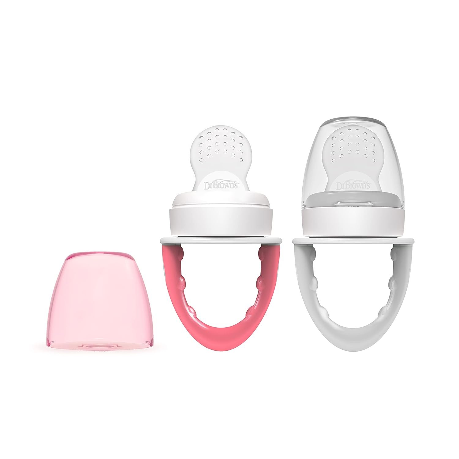 Dr. Brown’s Fresh First Silicone Feeder, Pink & Grey, 2 Count